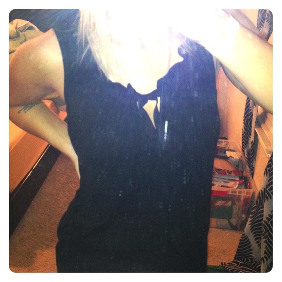 GAP Tops - • [gap] black tank with ruffle •