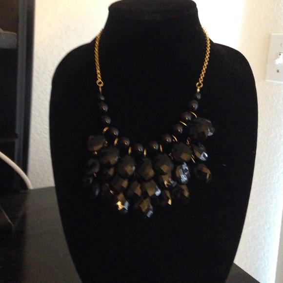 Black Tear Drop Bubble Necklace - never worn.