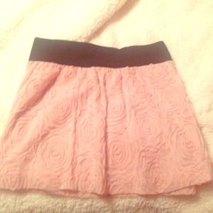 pink floral skirt
