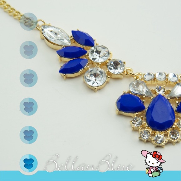 SANDIE statement necklace - BLUE - Picture 3 of 4