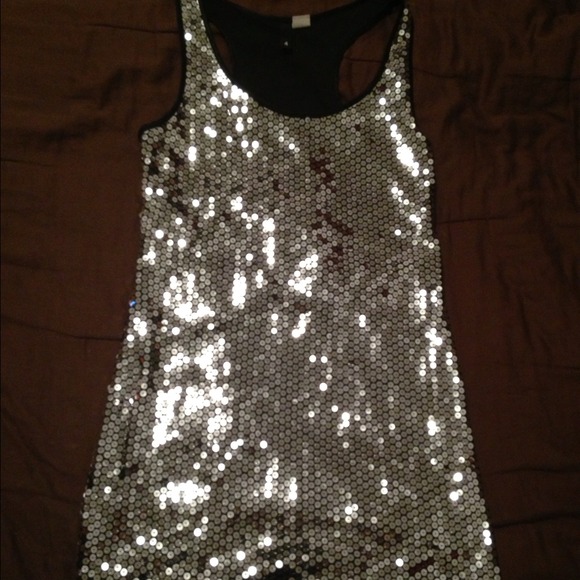 Silver Sequin Racer back dress