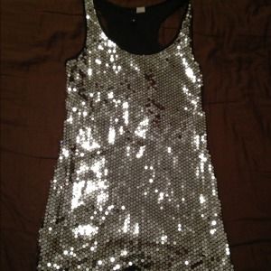 Silver Sequin Racer back dress