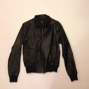 Black faux leather jacket