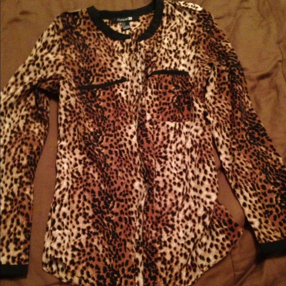 Silky Cheetah button down dress shirt