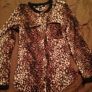 Silky Cheetah button down dress shirt