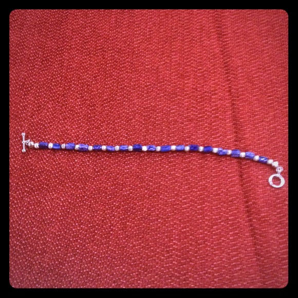Handmade blue lapis bracelet.