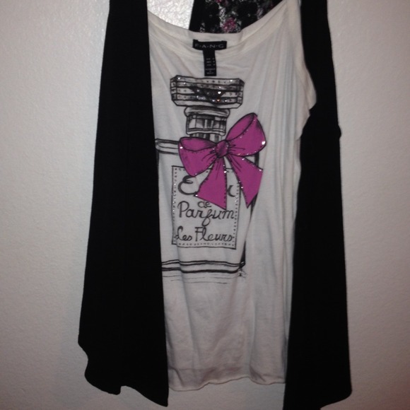 Cute perfume bottle shirt attached with vest