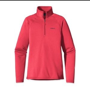 Patagonia R1 1/4 Zip in Tomato/Coral Pink, Large