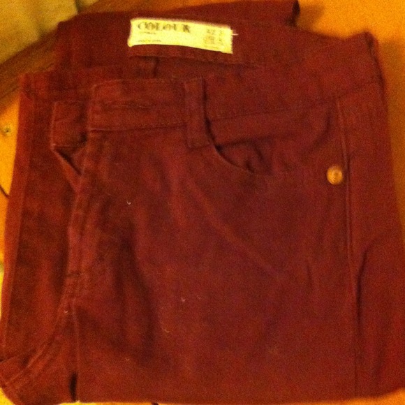 Burgundy jeans
