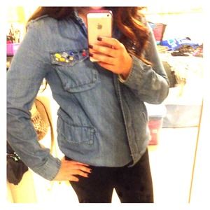 ⬆️sold⬆️Denim drawstring jacket