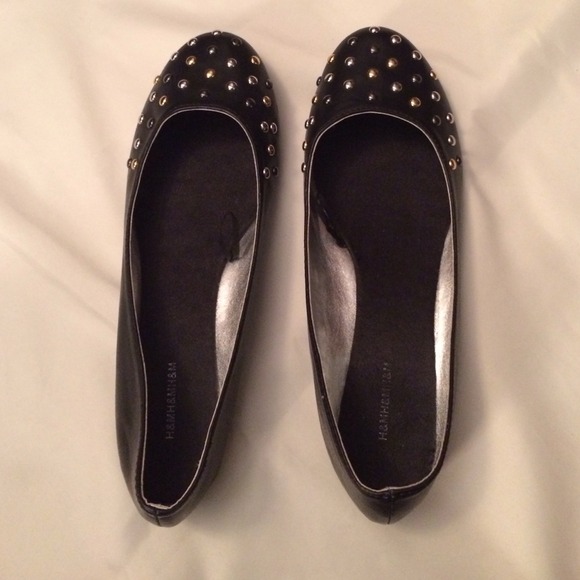 Silver & Gold Studded Ballet Flats