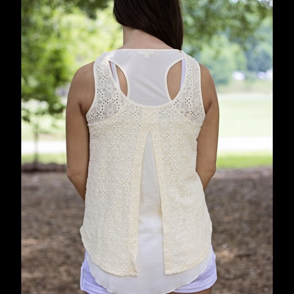 Cream Stud Pocket Tank - Picture 2 of 2