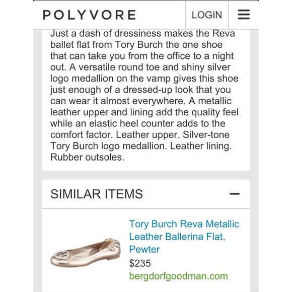 SOLD!💎NEW Tory Burch Reva flats in silver - Picture 2 of 3