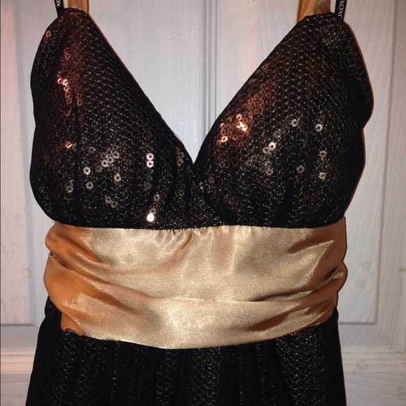 Black and Gold Sequence Dress