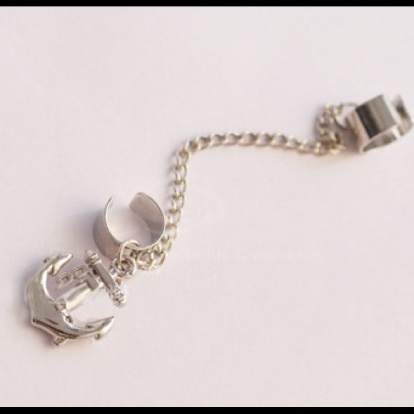 🎉🎈HOST PICK🎈🎉Silver Anchor and Chain Earring - Picture 2 of 2