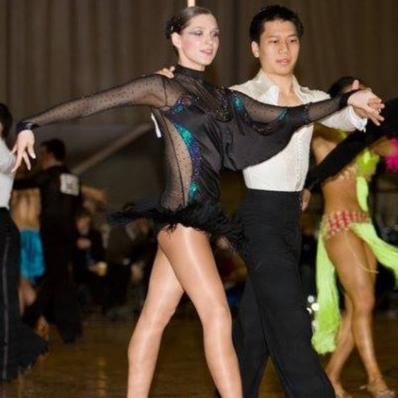 Heavily stoned Latin ballroom dress
