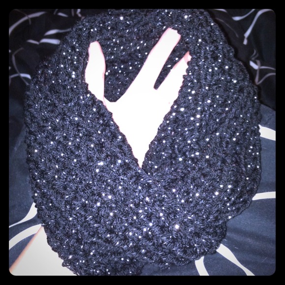 Black Sparkle Custom Infinity Scarf