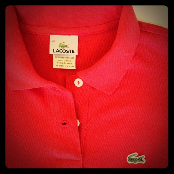Authentic Red Lacoste Polo - Women's