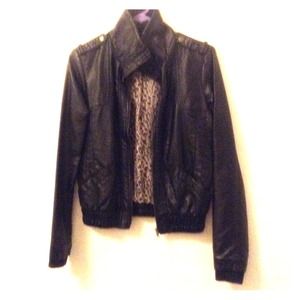 Black leather jacket