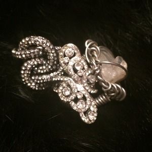 BUNDLED Diamanté cocktail ring