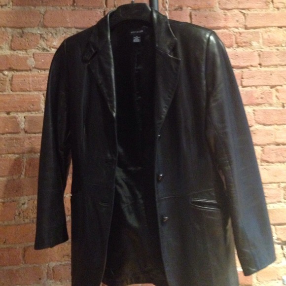 Ann Taylor leather blazer