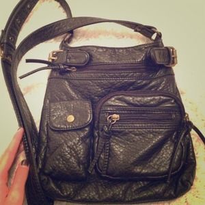 black pleather satchel