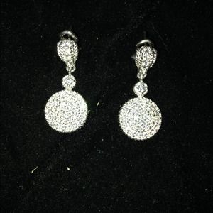 Judith Ripka Diamonique Circle Drop Earrings