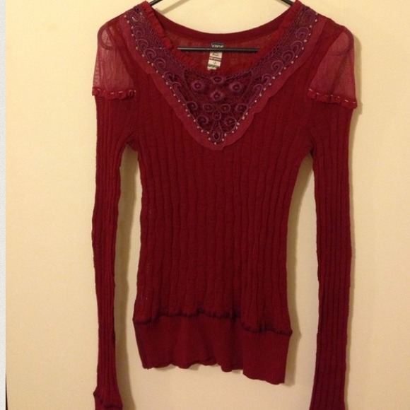 Maroon  free people sweater size large