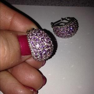 Judith Ripka Sterling Diamonique Hoop Earrings