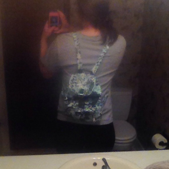 💢TRADED💢Mint Cheetah Print MINI backpack - Picture 2 of 3