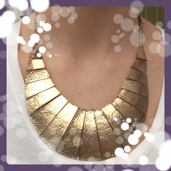 Gold bib statement necklace