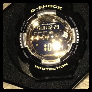 Black & gold gshock never used