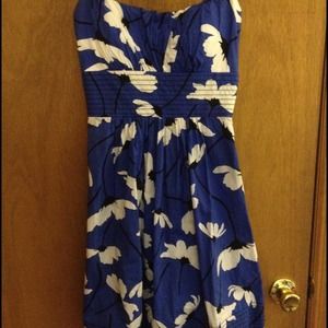 Flower pattern blue dress!☺️