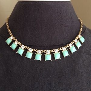 Mint layering necklace.