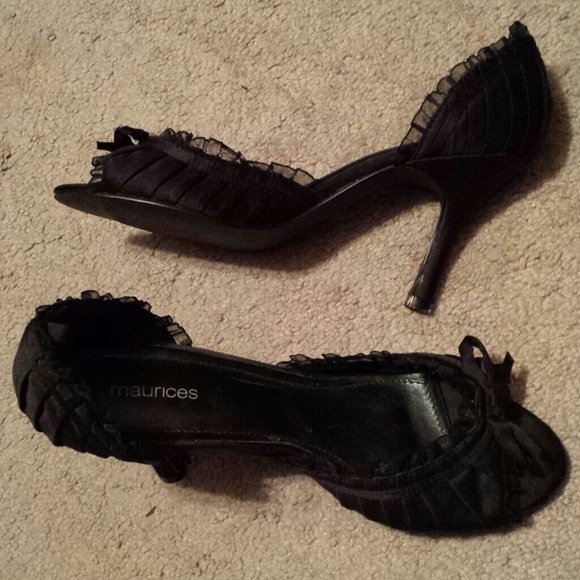 Black peep toe heels - Picture 1 of 3