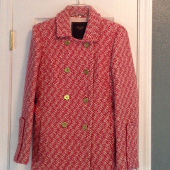 REDUCED Coach Wool Herringbone Peacoat