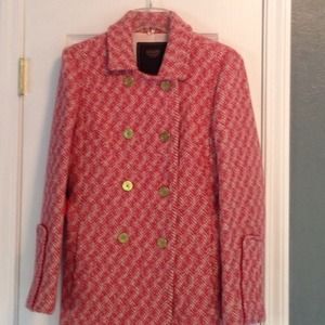 REDUCED Coach Wool Herringbone Peacoat