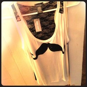 Black Glitter Lace Back Tank