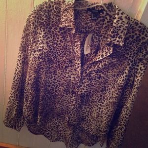 Woven Leopard Top