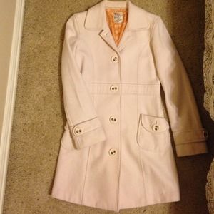 Nordstrom Ivory long coat - size Small