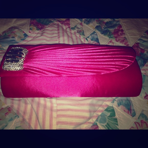 Hot pink formal evening clutch