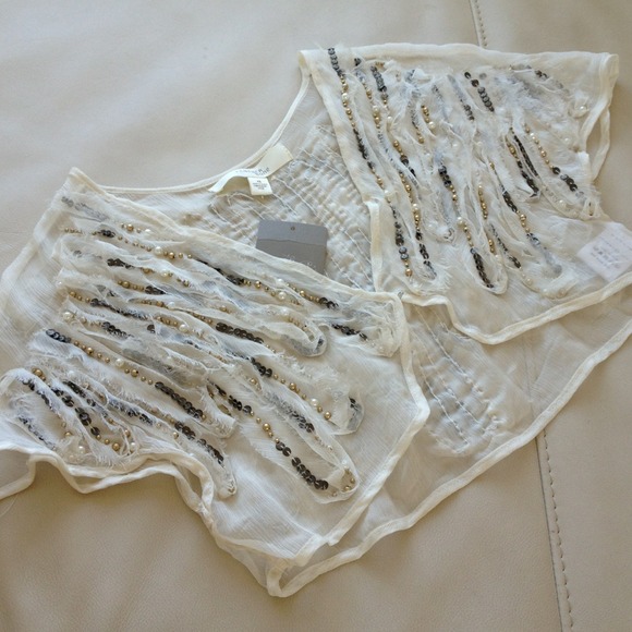 Beautiful intricate silk chiffon shrug - Picture 2 of 4