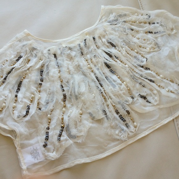 Beautiful intricate silk chiffon shrug - Picture 4 of 4