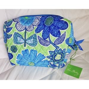 Large Cosmetic Bag in Doodle Daisy