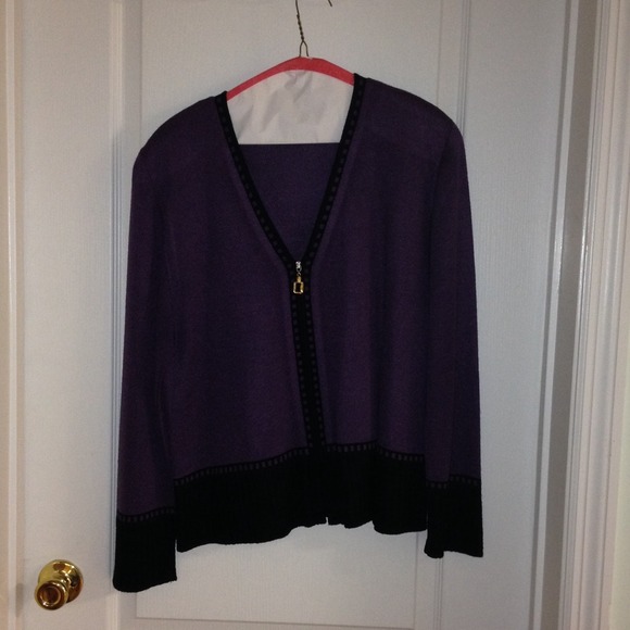 Purple zippered cardigan
