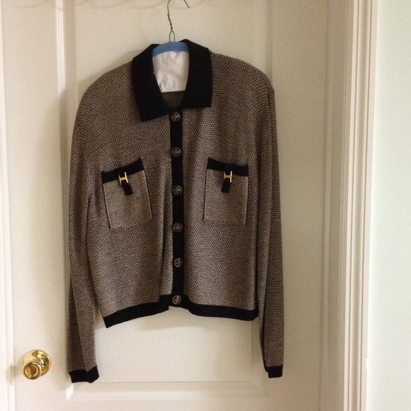 Black and Tan button up cardigan.