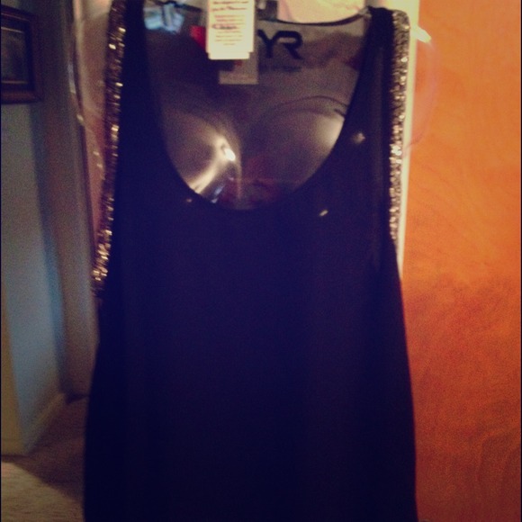 NWT sheer sleeveless top w/ sparkle embellishment