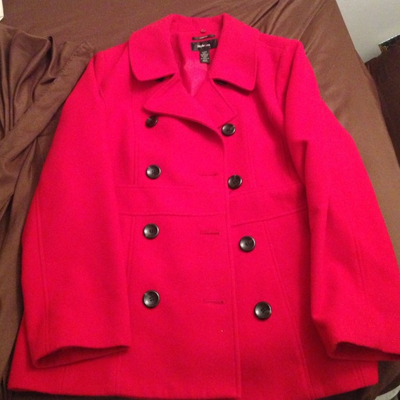 Women's Red Peacoat
