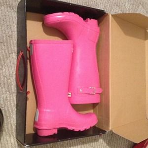 Pink hunter boots