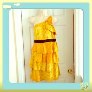 THE LIMITED-Yellow water color peplum